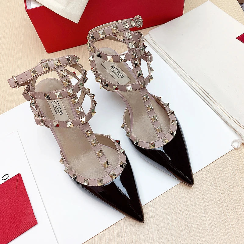 GladiGlam 2025 – Luxury Rivet High Heel Sandals