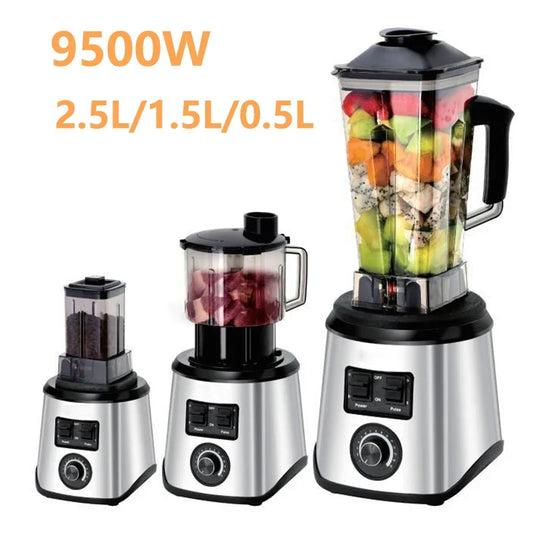 9500W High-Power Table Blender – 3-Container Food Processor for Ice, Nuts & Smoothies