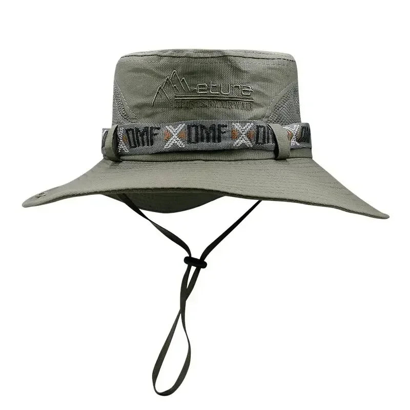 Men’s Summer UV Protection Bucket Hat – Wide Brim Outdoor Sun Hat