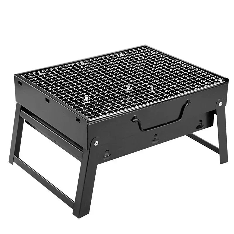 Folding Portable Charcoal Grill – Mini Stainless Steel BBQ for Outdoor Cooking