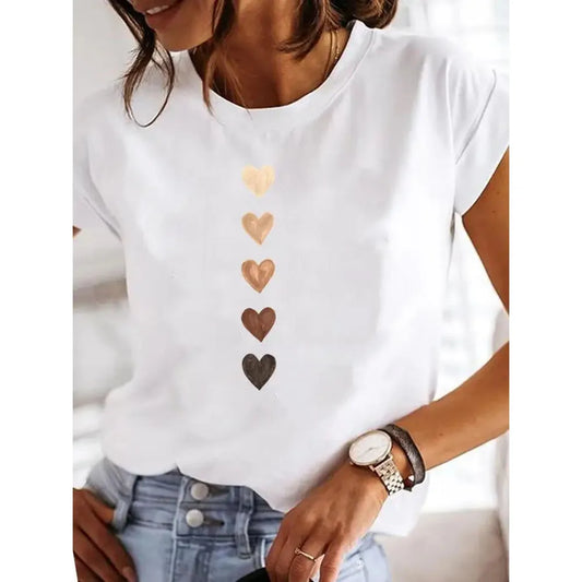 HeartPop – Women's Y2K Love Print Summer Tee