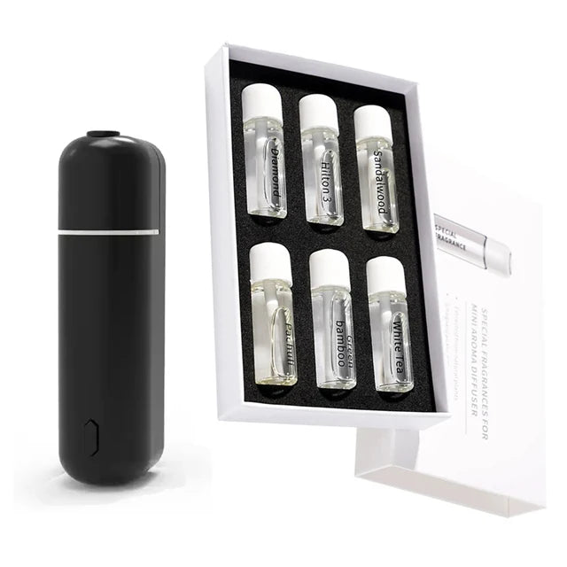 Mini USB Car Aroma Diffuser – Rechargeable Essential Oil Air Freshener with Vent Clip