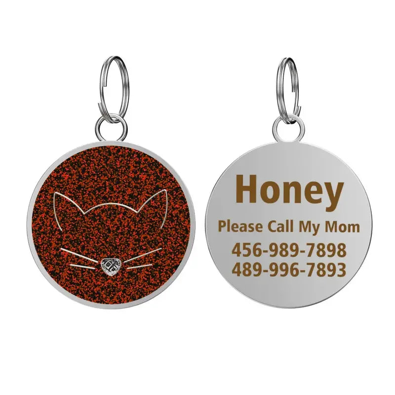 Personalized Pet ID Collar Tag – Custom Engraved Name & Phone Pendant for Cats & Dogs