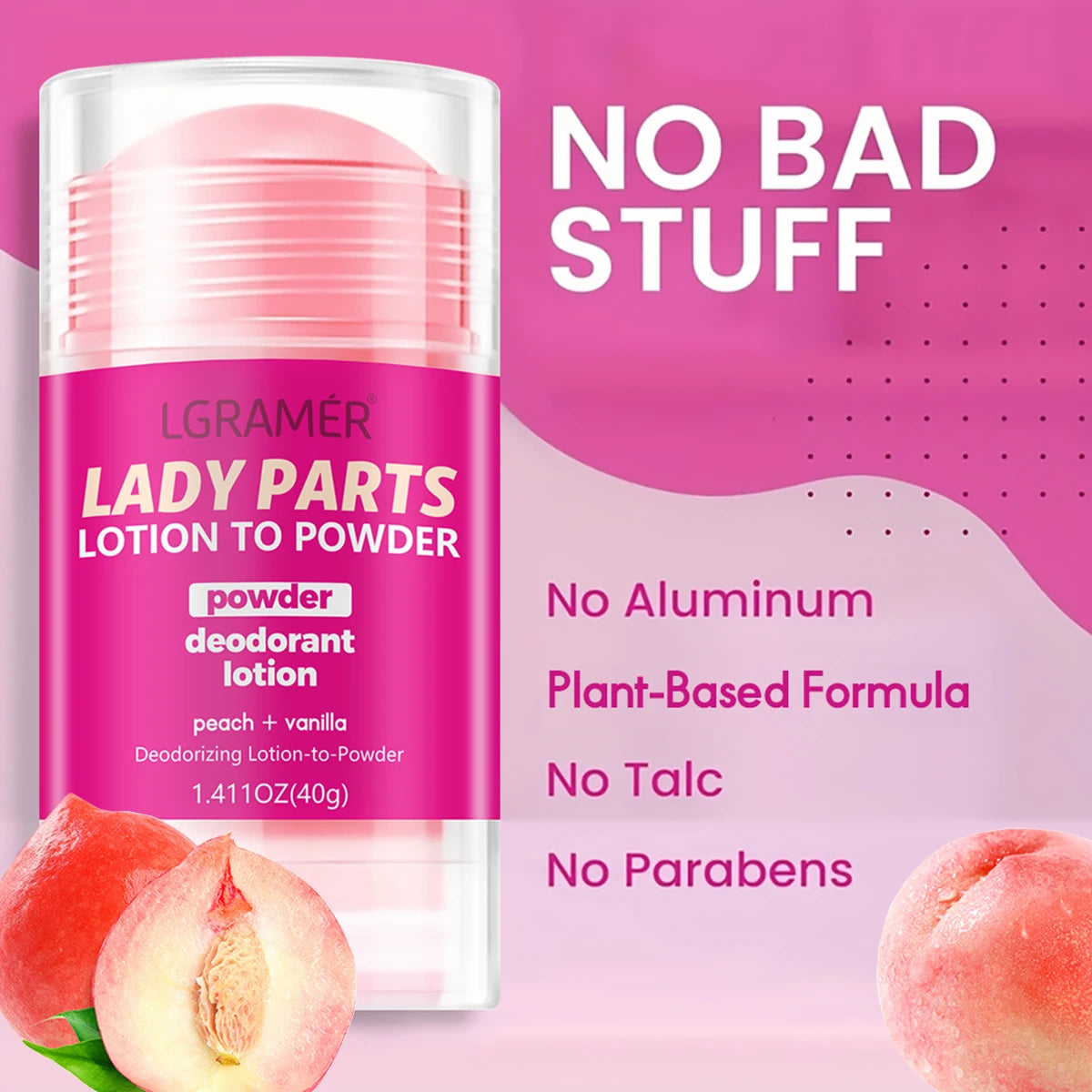 Deodorant Lotion – Peach Vanilla Scent with Long-Lasting Fragrance