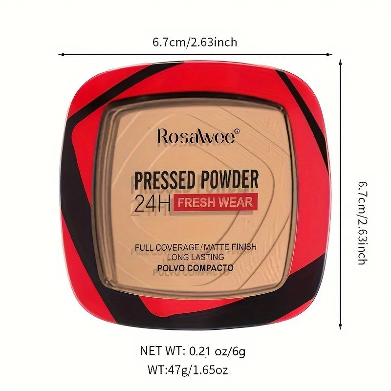 Matte Full-Coverage Pressed Powder Foundation – 24H Fresh Wear