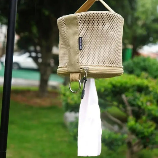 Portable Camping Tissue Holder – Hanging Roll Paper Storage Bag with Hook