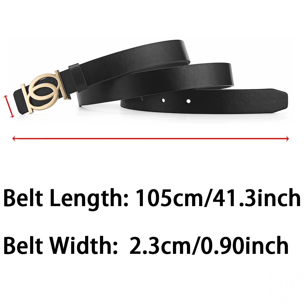 Women's PU Leather Belt – Double Ring Buckle Fashion Waist Belt for Jeans & Dresses