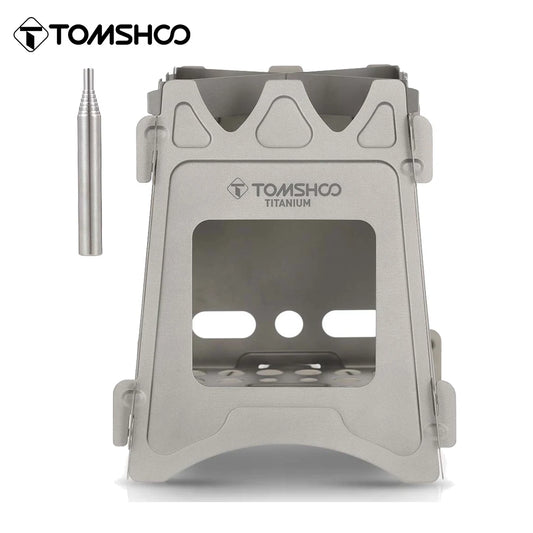 TOMSHOO Titanium Wood Stove – Ultralight Folding Camping Stove for Hiking & Cooking