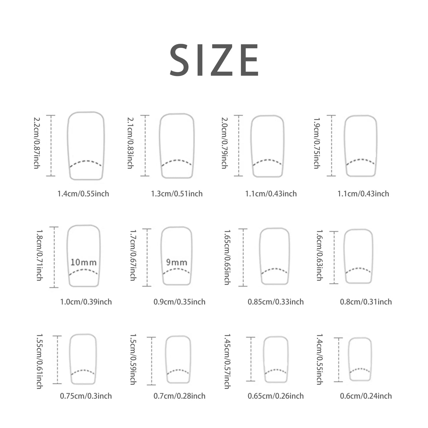 HeartPop – 24PCS Short French Press-On Nails Set with Jelly Gel & File