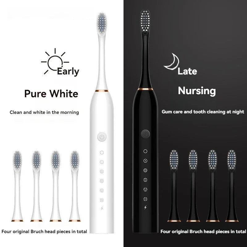 SonicSmile 6X – Universal Electric Toothbrush with 6-Speed Cleaning & Soft Bristles