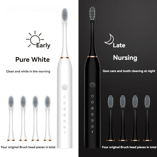 SonicSmile 6X – Universal Electric Toothbrush with 6-Speed Cleaning & Soft Bristles