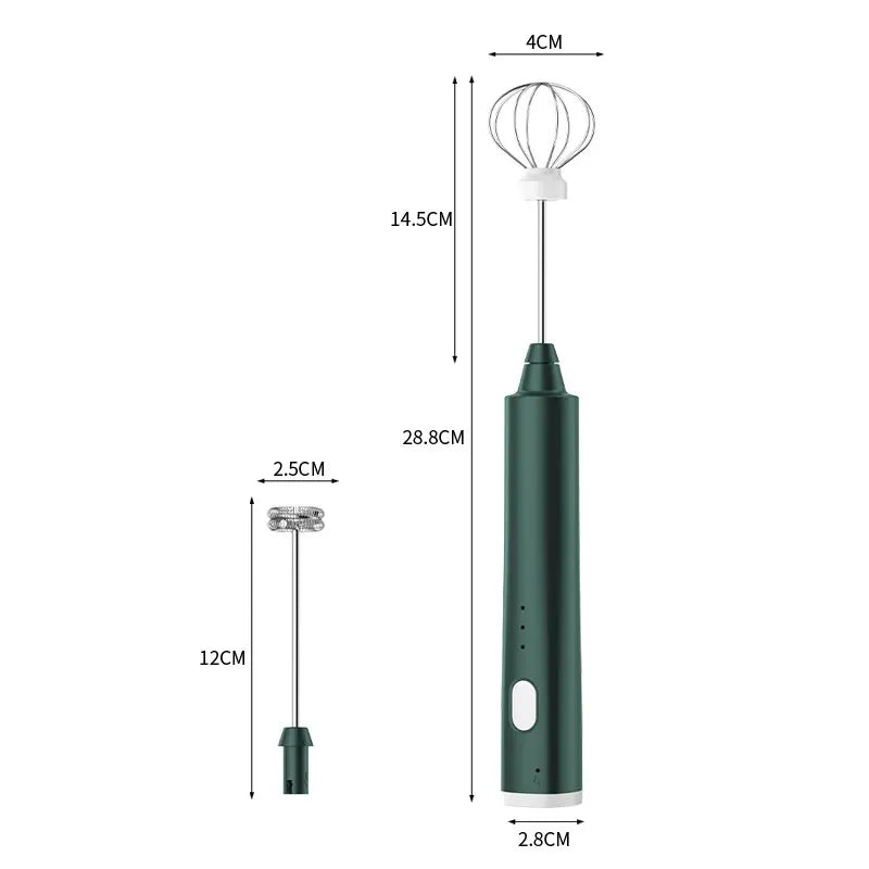 USB Rechargeable Electric Milk Frother – 3-Speed Handheld Foam Maker & Egg Beater