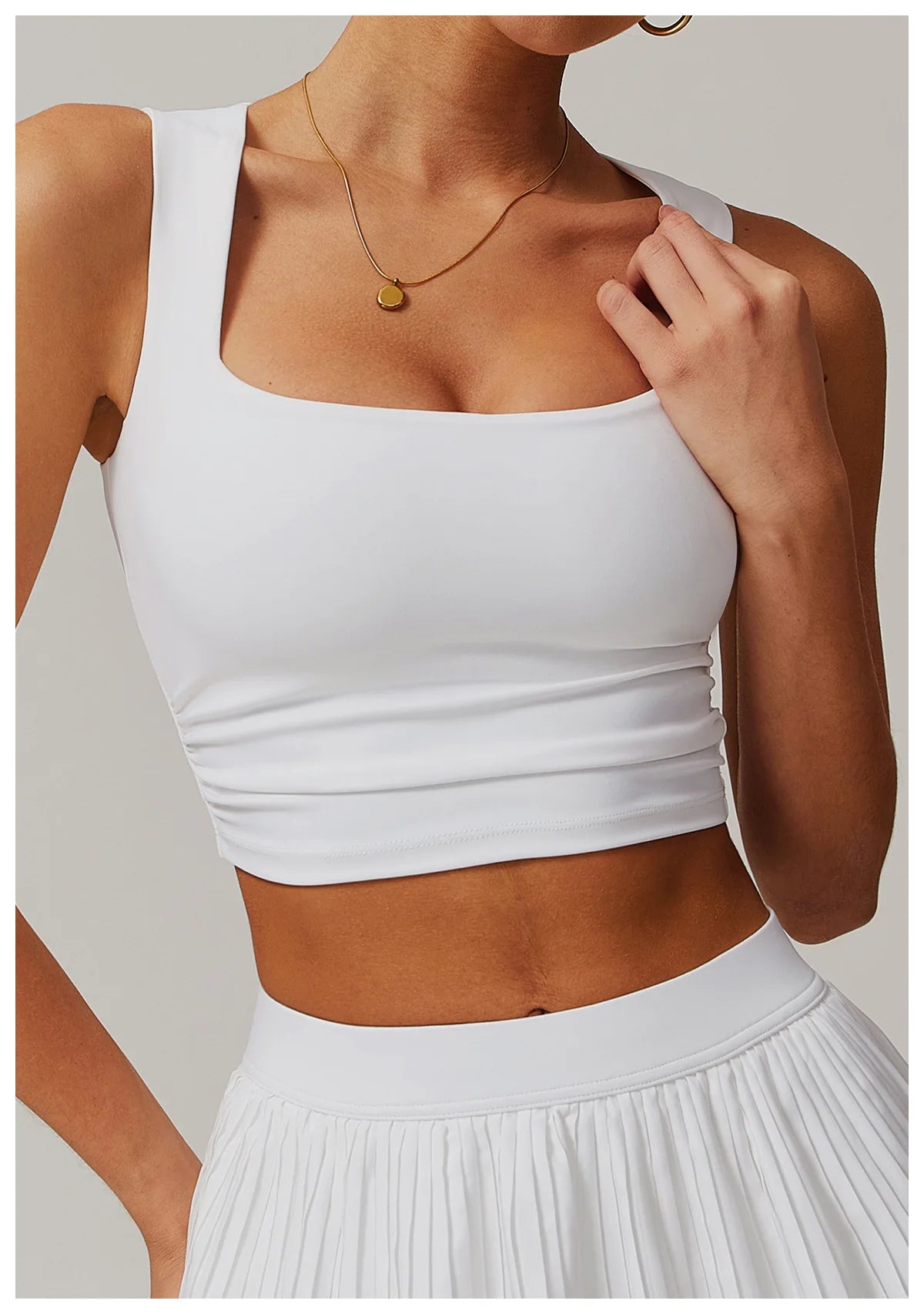 Women's 2-Piece Yoga Tennis Skirt Set – Slimming & Sun-Protective Fitness Outfit