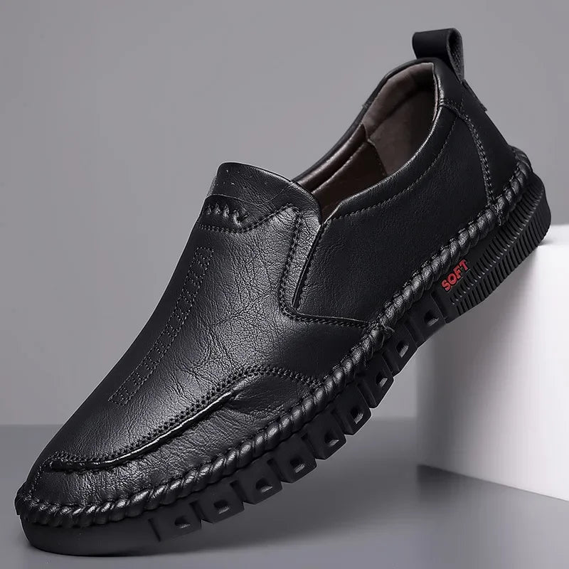 EliteStitch – Men’s Hand-Stitched Genuine Leather Slip-Ons