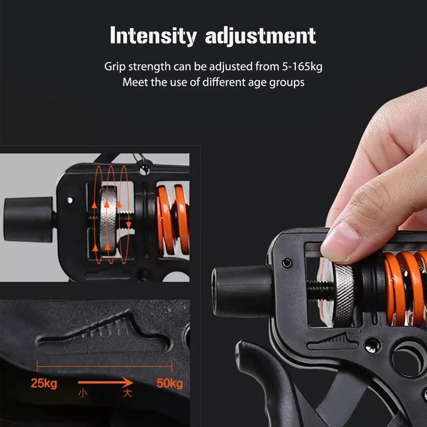 Adjustable Finger Grip Strength Trainer – 5–165kg Professional Hand Exerciser