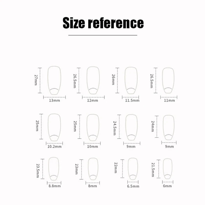 24-Piece Coffin-Shaped Press-On Nails Set – With File & Jelly Glue