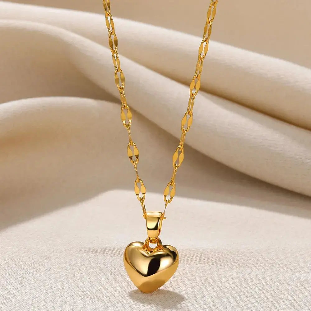 2025 Trendy Stainless Steel Love Heart Lip Pendant Necklace – Women’s Jewelry