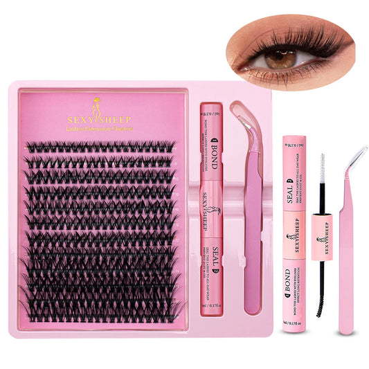 DIY Eyelash Extension Kit – Cluster Lashes with Bond, Seal & Applicator