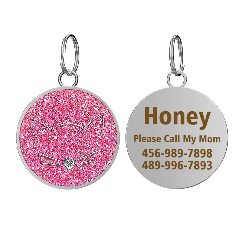 Personalized Pet ID Collar Tag – Custom Engraved Name & Phone Pendant for Cats & Dogs