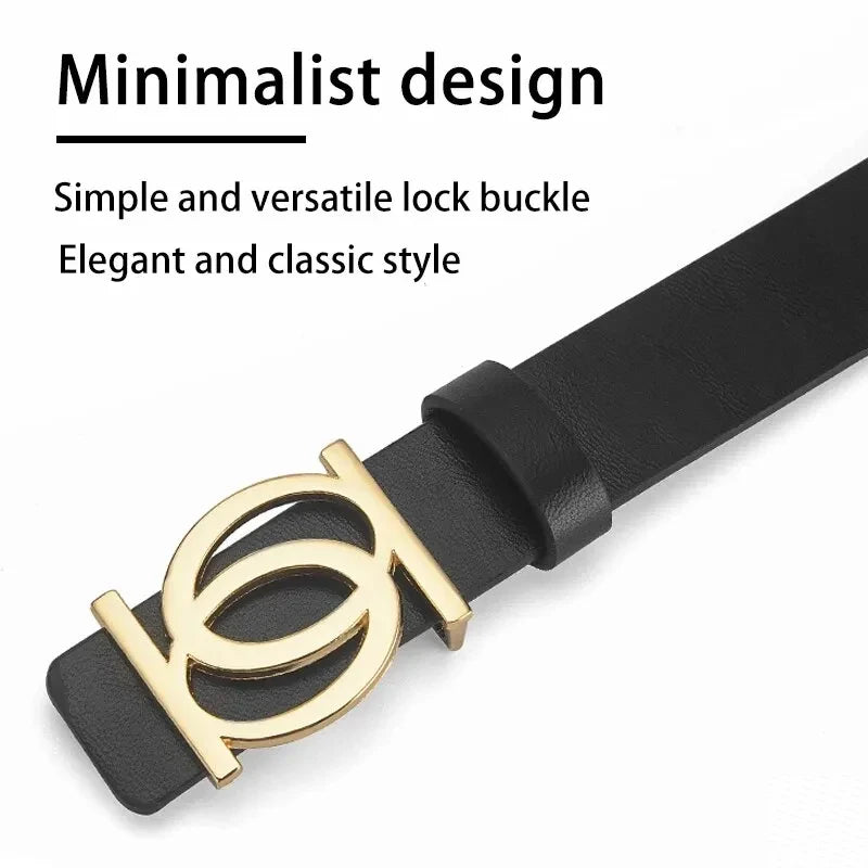 Women's PU Leather Belt – Double Ring Buckle Fashion Waist Belt for Jeans & Dresses