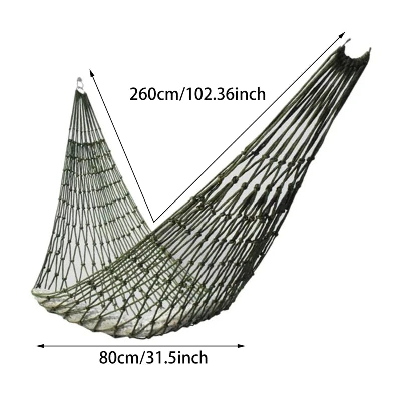 2025 Outdoor Camping Hammock – Lightweight Mesh with Straps & Nylon Rope