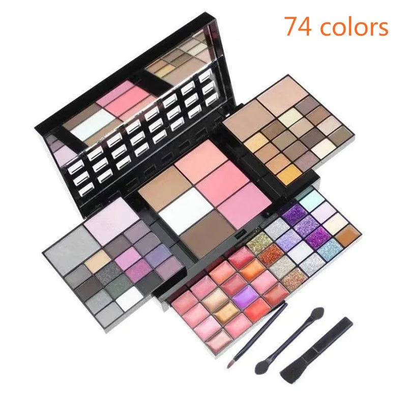 GlamFusion Pro – 40/74/78 Color Eyeshadow Palette with Matte & Glitter Shades