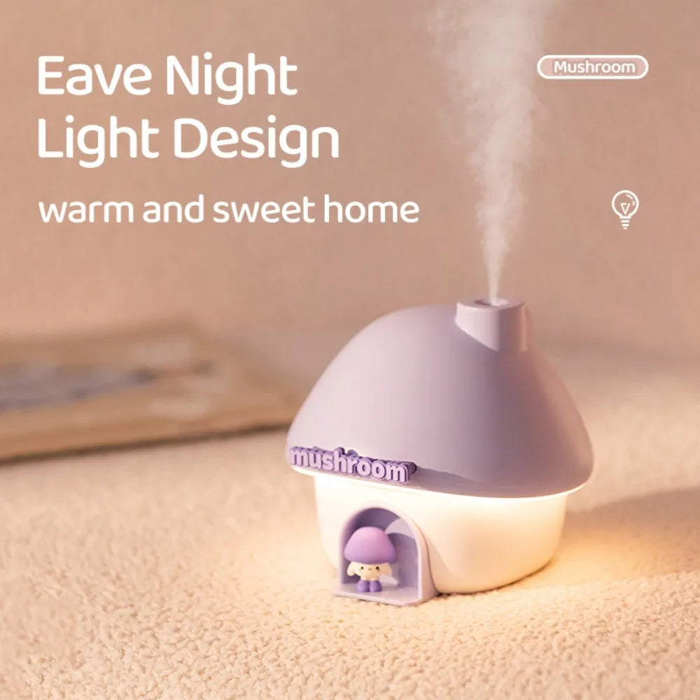 Mushroom Cartoon Aroma Diffuser – 300ml USB Humidifier with Colorful Lights & Cute Design