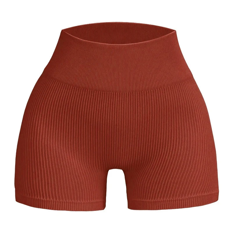 Seamless Sexy Gym Shorts – Striped Compression Activewear