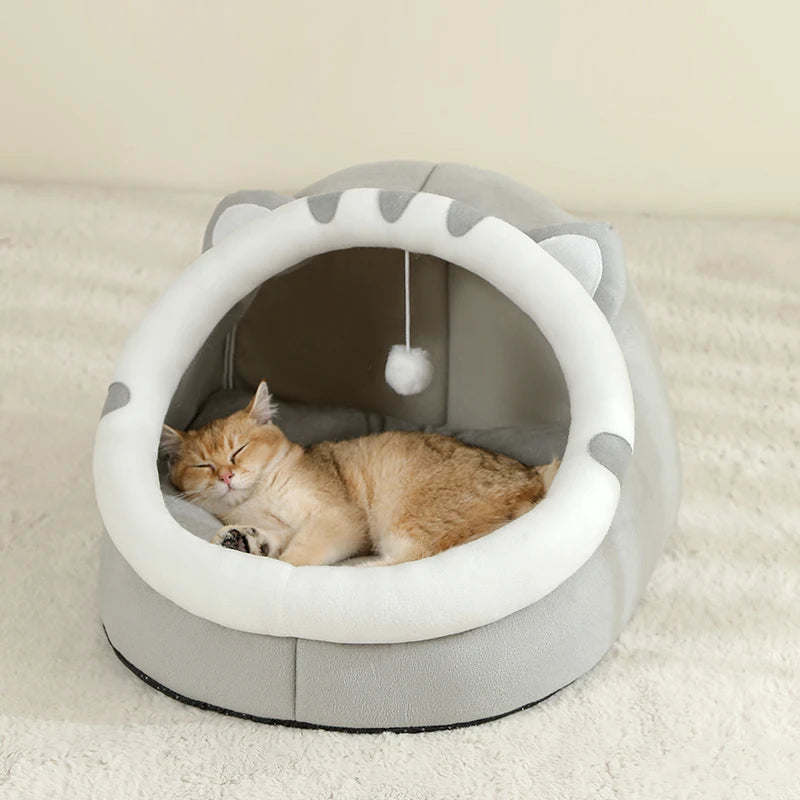 Super Warm Cat Cave Bed – Enclosed Kitten & Small Dog Tent with Soft Cushion