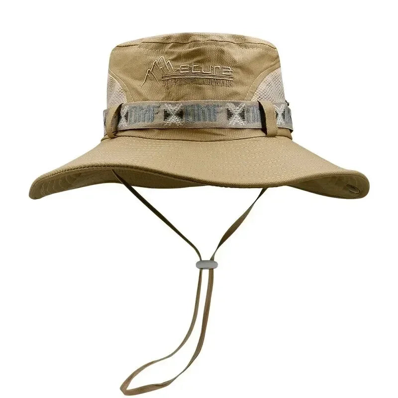 Men’s Summer UV Protection Bucket Hat – Wide Brim Outdoor Sun Hat