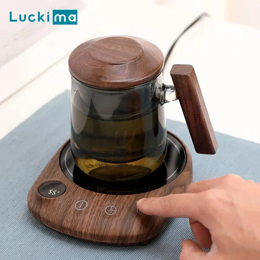 Smart Electric Mug Warmer – 200W Beverage Heating Plate with 5 Temps & Auto Shut-Off