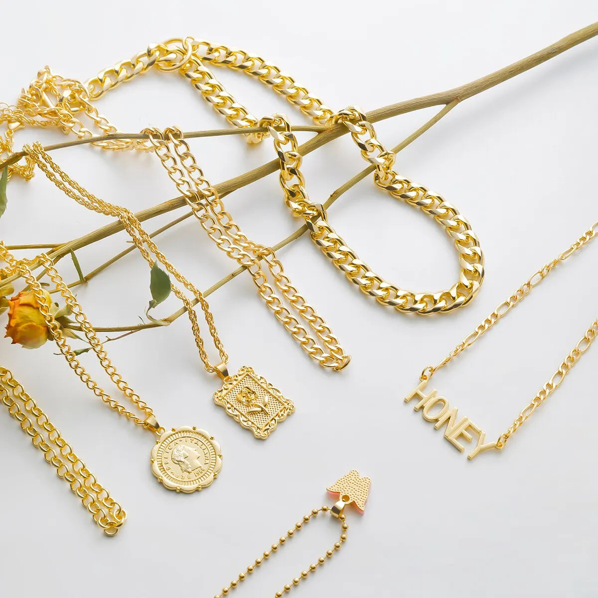 GrungeGlam – 7PCS Vintage Punk Charm Necklace Set for Women
