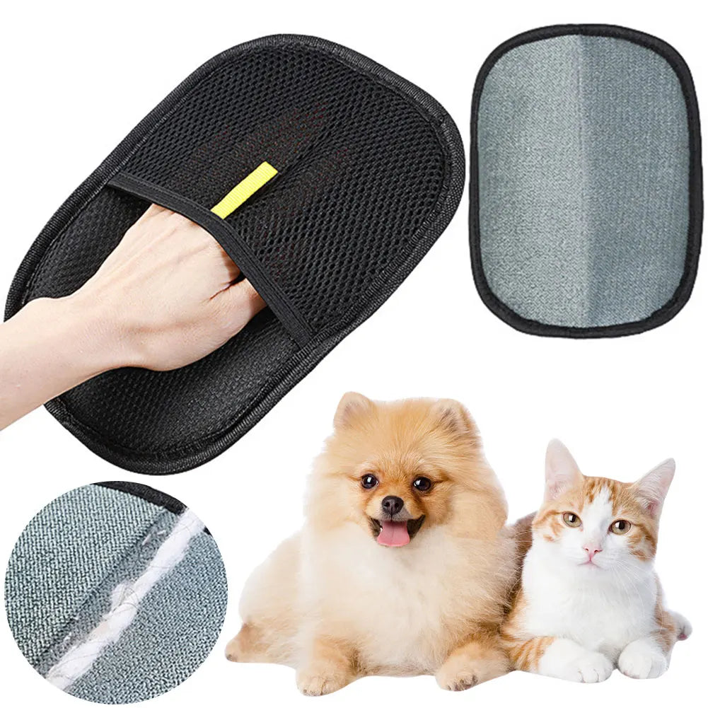 Pet Grooming Deshedding Glove – Brush Glove for Dogs, Cats & Rabbits (All Hair Types)
