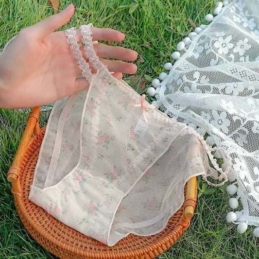 Ultra-Thin Lace Bow Thong – Cute & Seamless Cotton-Crotch Panties