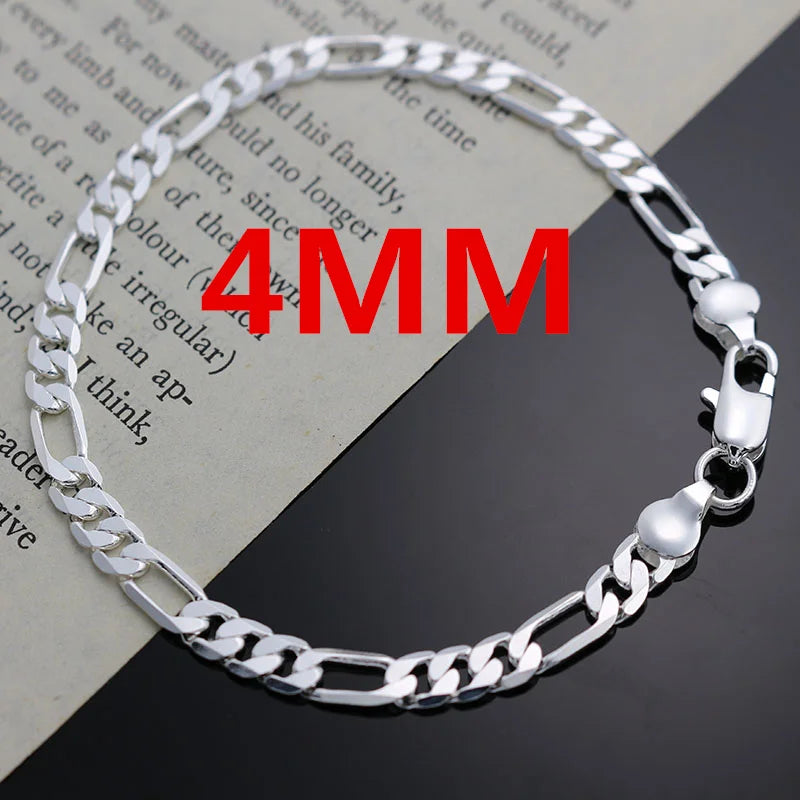 NobleLink – 925 Silver 4MM Bracelet & Necklace Set