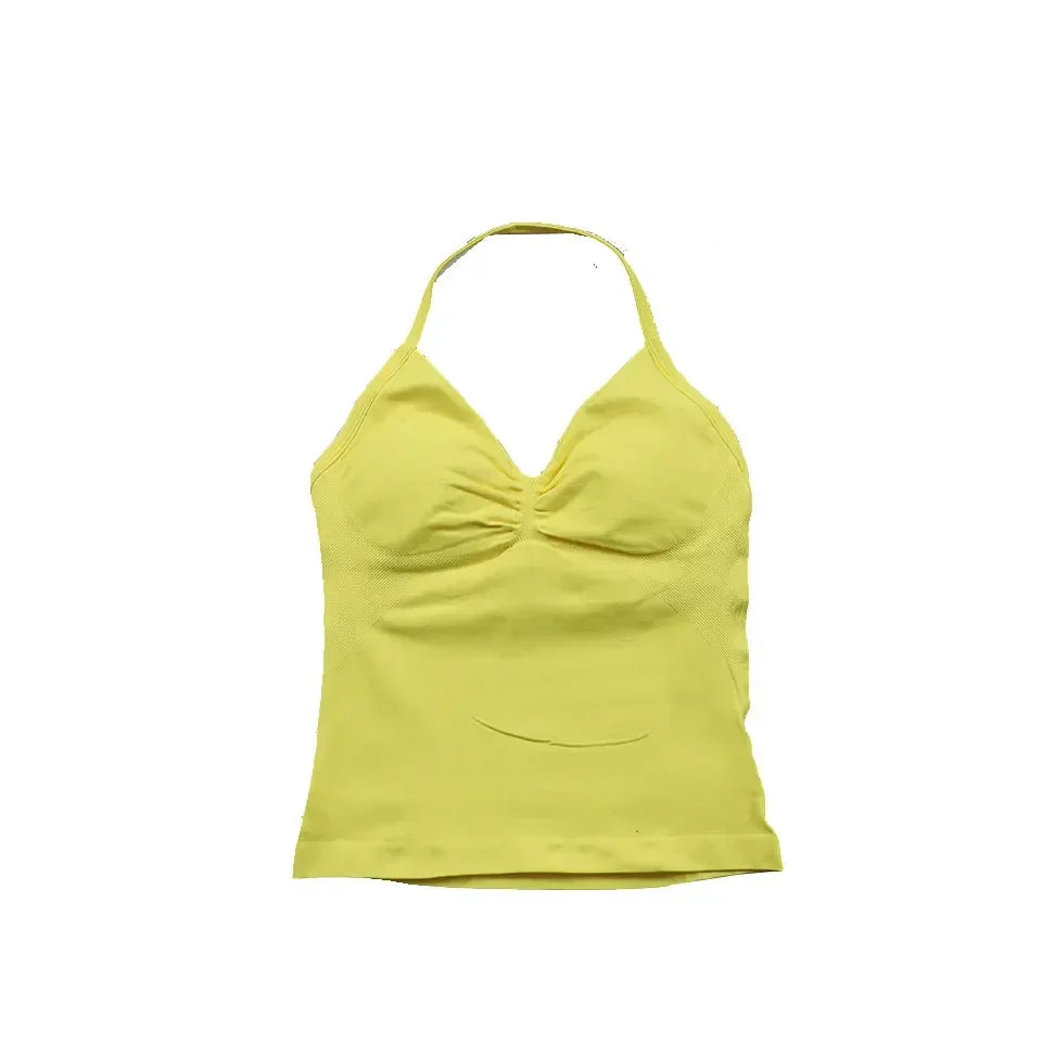 Impact Strappy Longline Yoga Top – Seamless, Backless, Built-In Bra