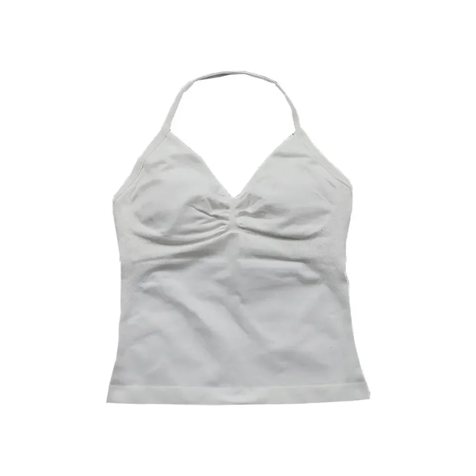 Impact Strappy Longline Yoga Top – Seamless, Backless, Built-In Bra