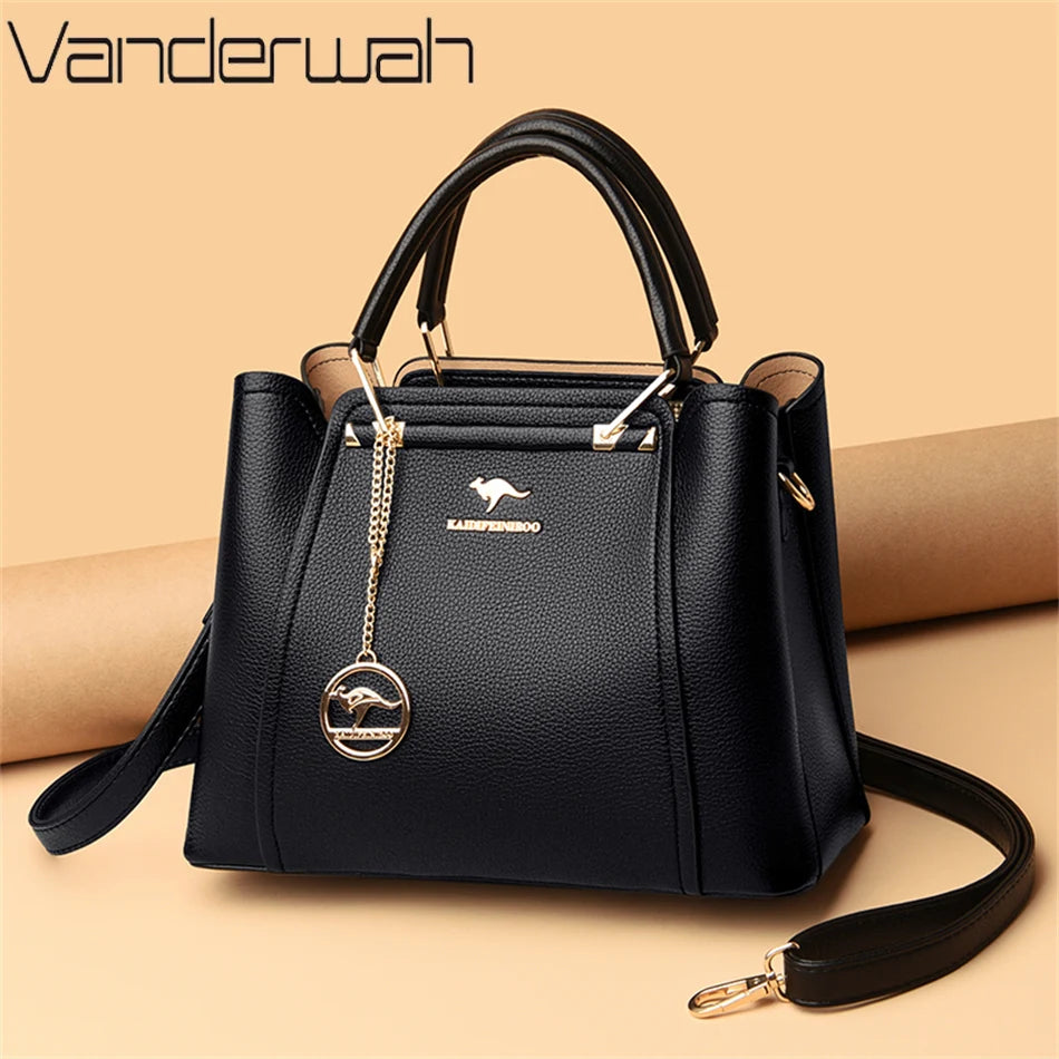 TriLuxe – 2025 3-Layer Large Capacity Leather Shoulder Bag