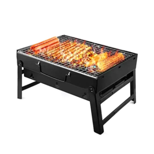 Folding Portable Charcoal Grill – Mini Stainless Steel BBQ for Outdoor Cooking