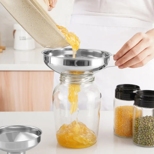 Wide Mouth Funnel – Stainless Steel with Filter for Jars & Liquids