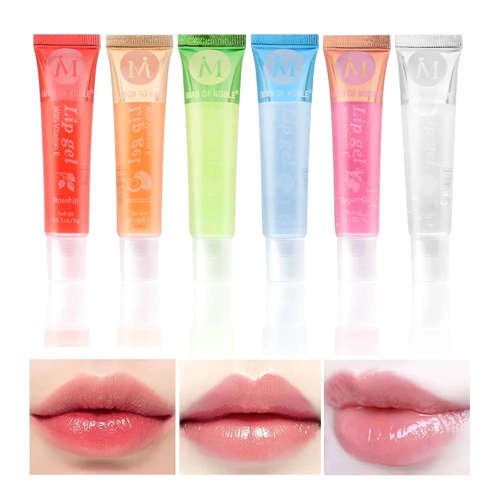 6-Piece Lip Oil Gloss Set – Moisturizing & Plumping with Natural Flavors