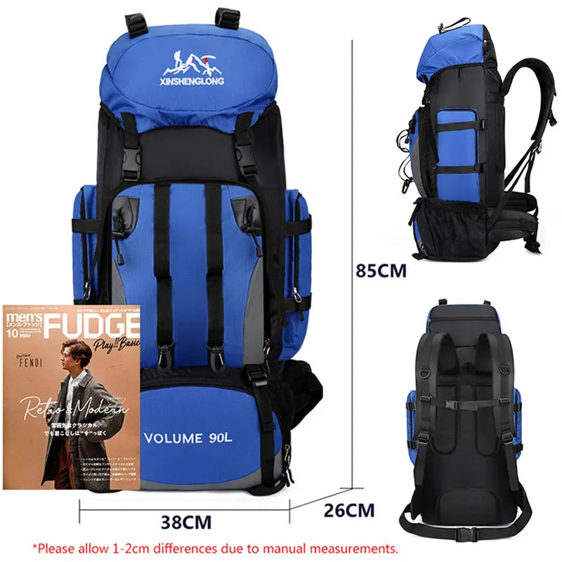 90L Waterproof Hiking & Camping Backpack – Large Outdoor Trekking Rucksack