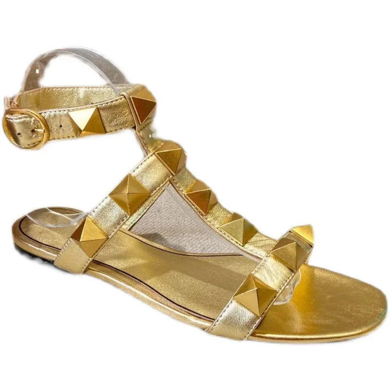 RomaChic 2025 – Rivet High-Top Flat Sandals