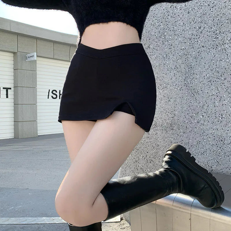 NightSlit – Women's Black High Waist Split Mini Skirt