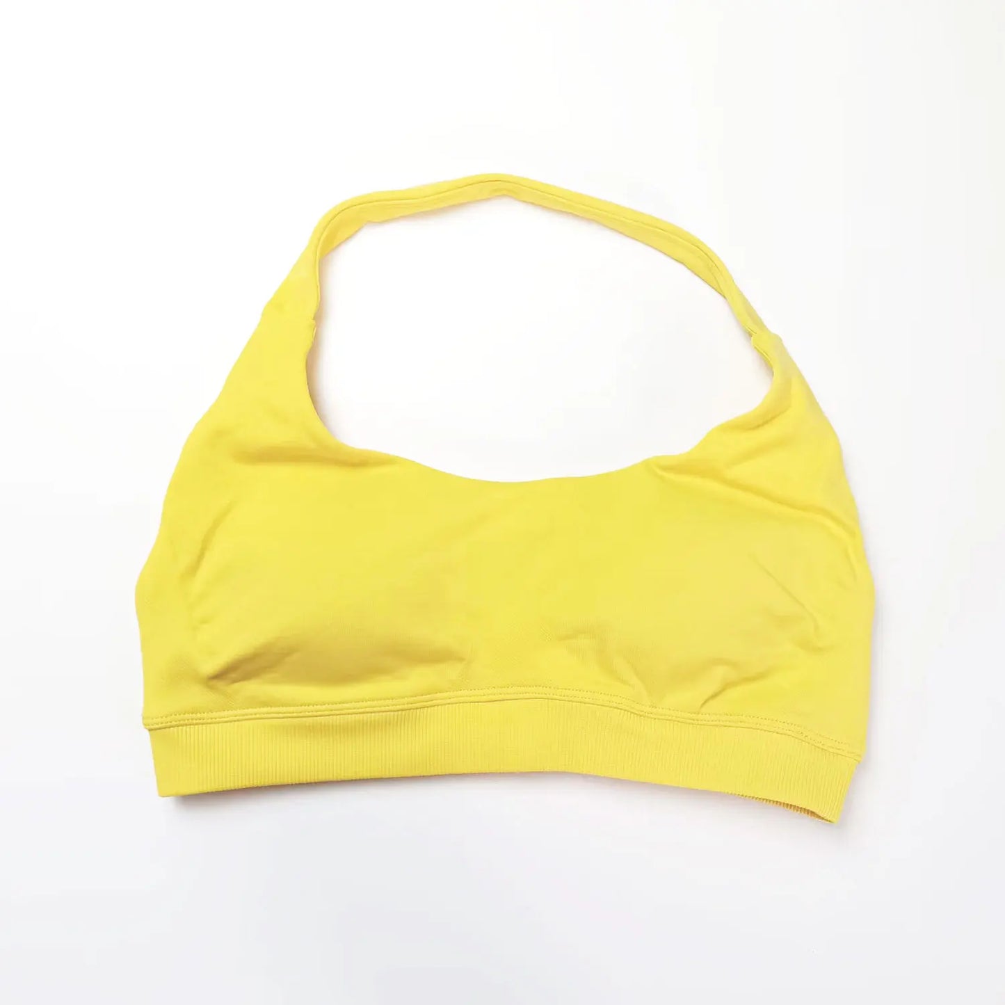 NCLAGEN Impact High-Support Seamless Sports Bra – Push-Up Halter Top with Open Back