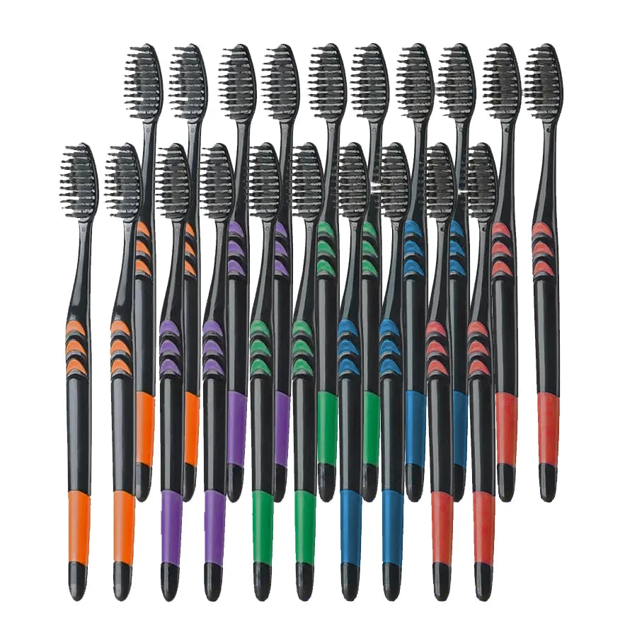 Toothbrush – Soft Charcoal Bristles for Travel & Family (10–20pcs)