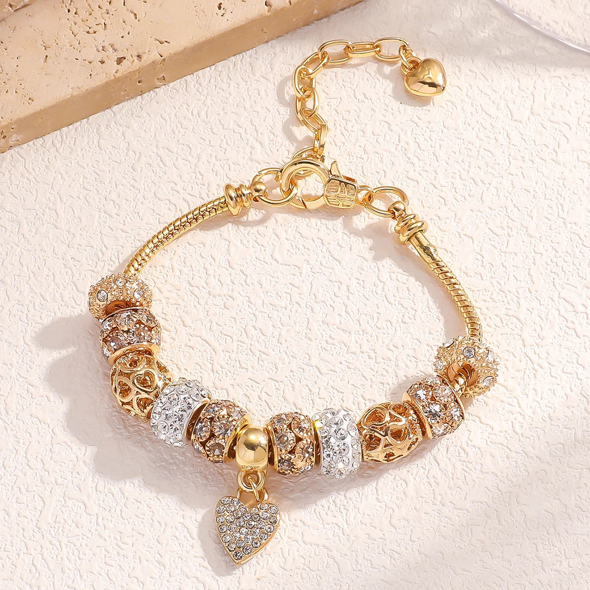 Women’s Pan-Style Beaded Charm Bracelet – Multi-Element DIY Love Jewelry
