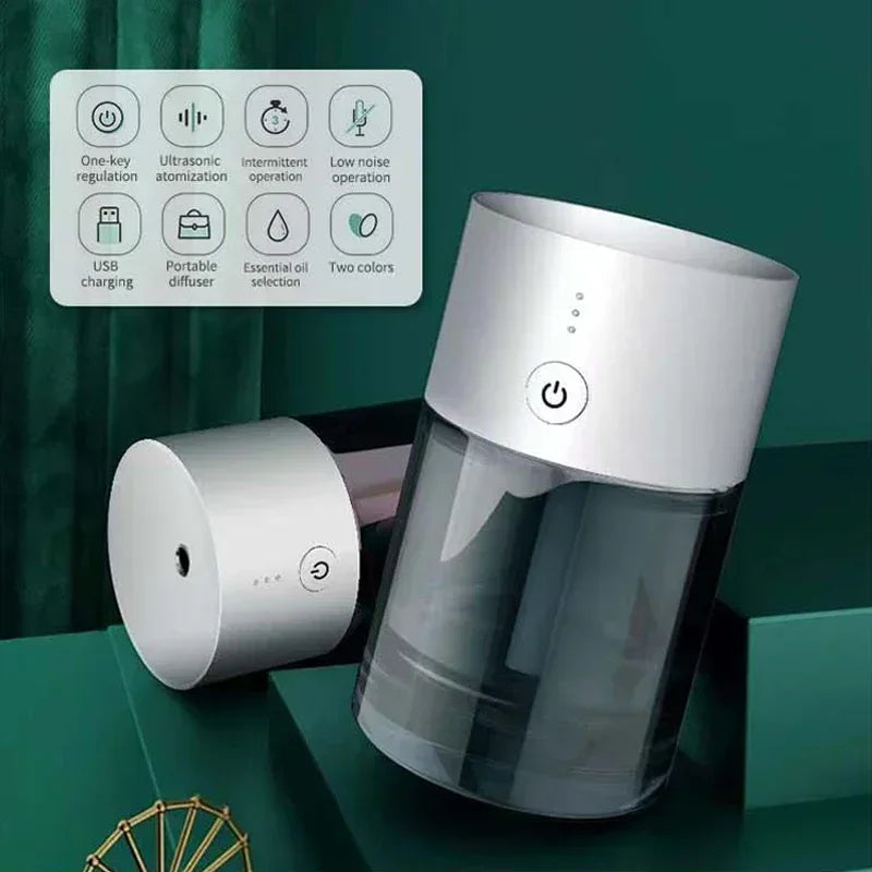 USB Rechargeable Mini Aroma Diffuser – Portable Ultrasonic Essential Oil Diffuser for Car & Home