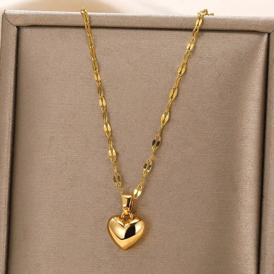 2025 Trendy Stainless Steel Love Heart Lip Pendant Necklace – Women’s Jewelry