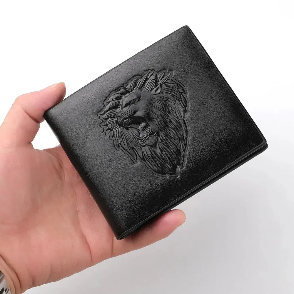 TriFold Titan – 3D Embossed Men's Wallet with Zipper & Card Holder